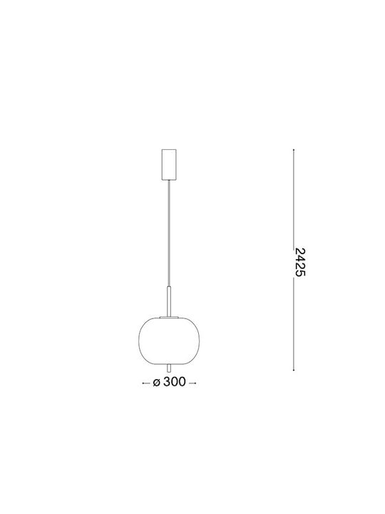 Φωτιστικό Οροφής Κρεμαστό Umile-1 314969 3000K 1950lm 30x80/242,5cm White Ideal Lux - second view